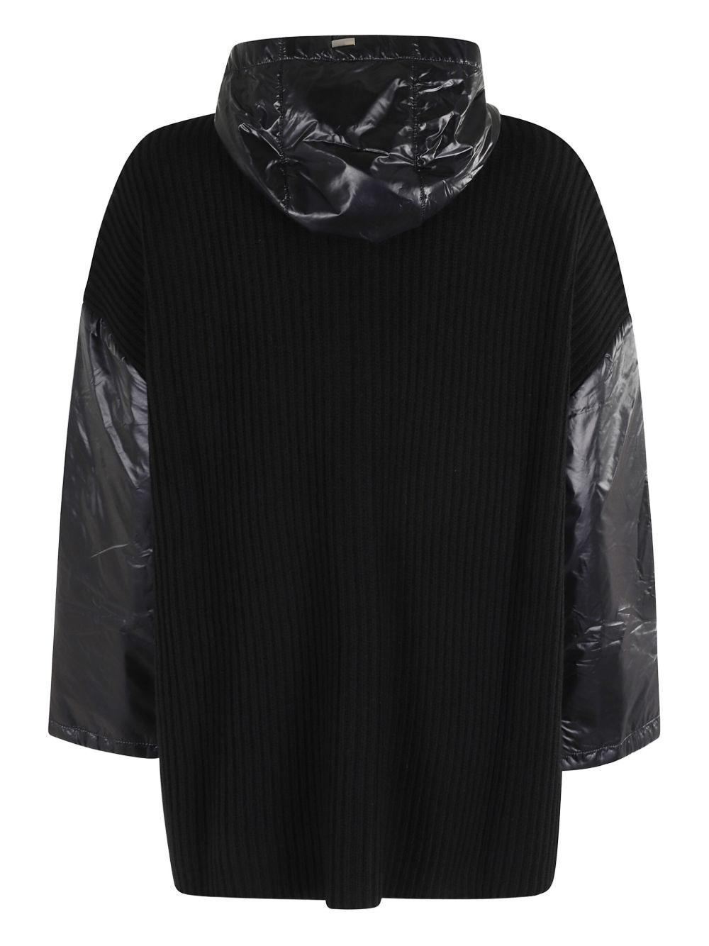hooded ribbed jacket - 2