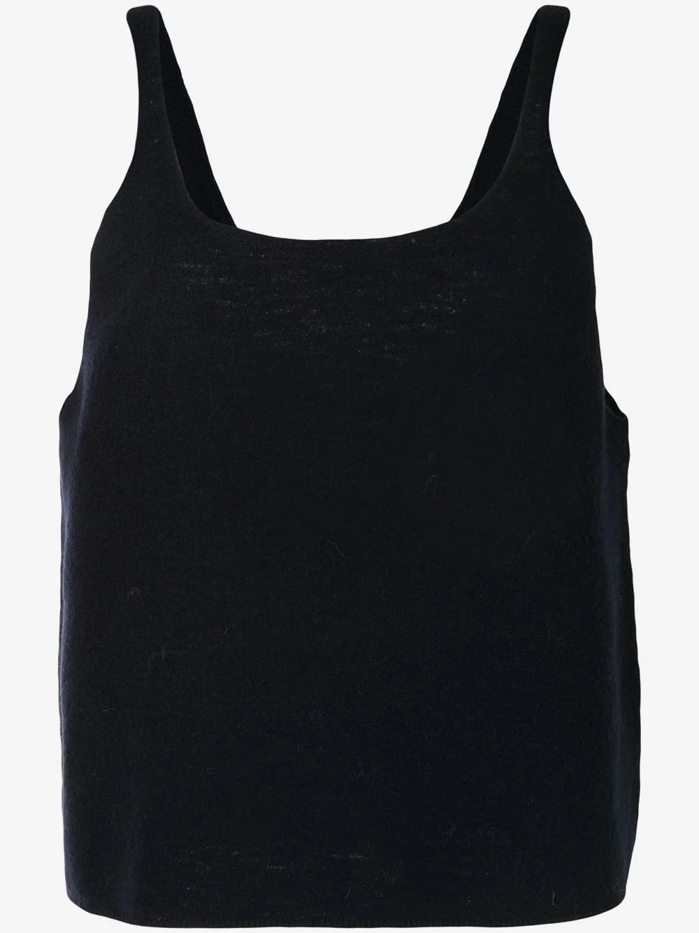 scoop neck boiled wool sweater - 1