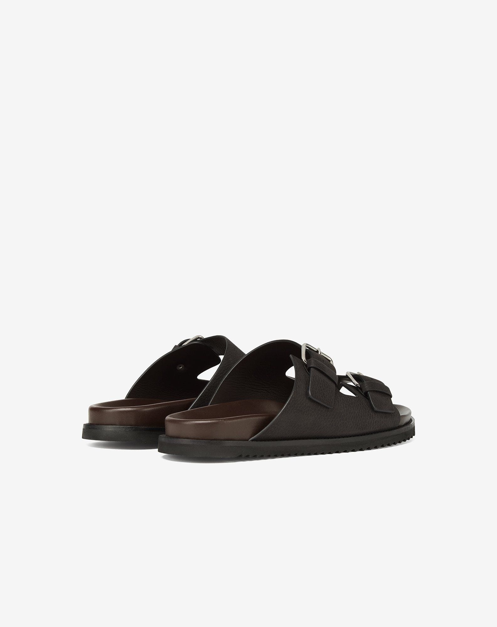 Black leather sandals - 3