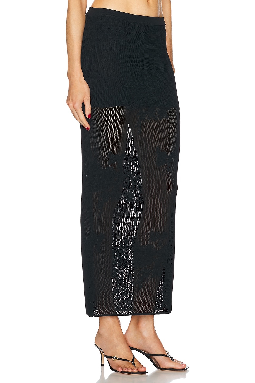 Lace Pointelle Maxi Skirt - 2
