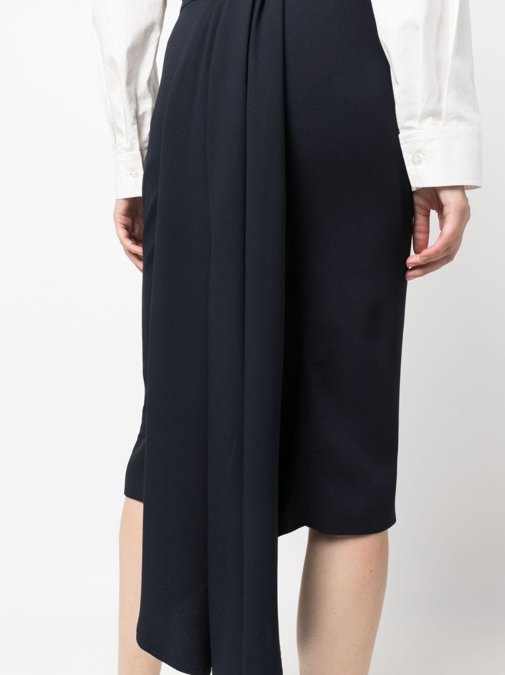 pleated asymmetric midi skirt - 5