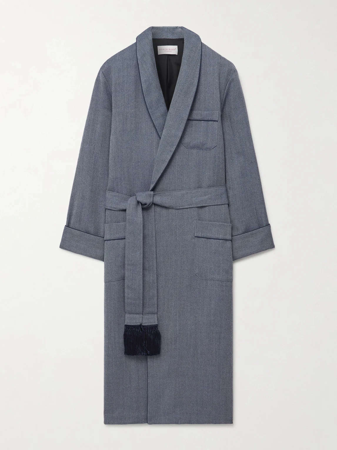 Lincoln 11 Belted Herringbone Wool Robe - 1