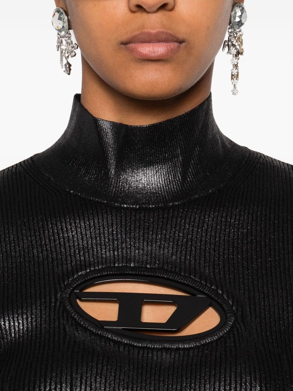 high-neck ribbed top - 5