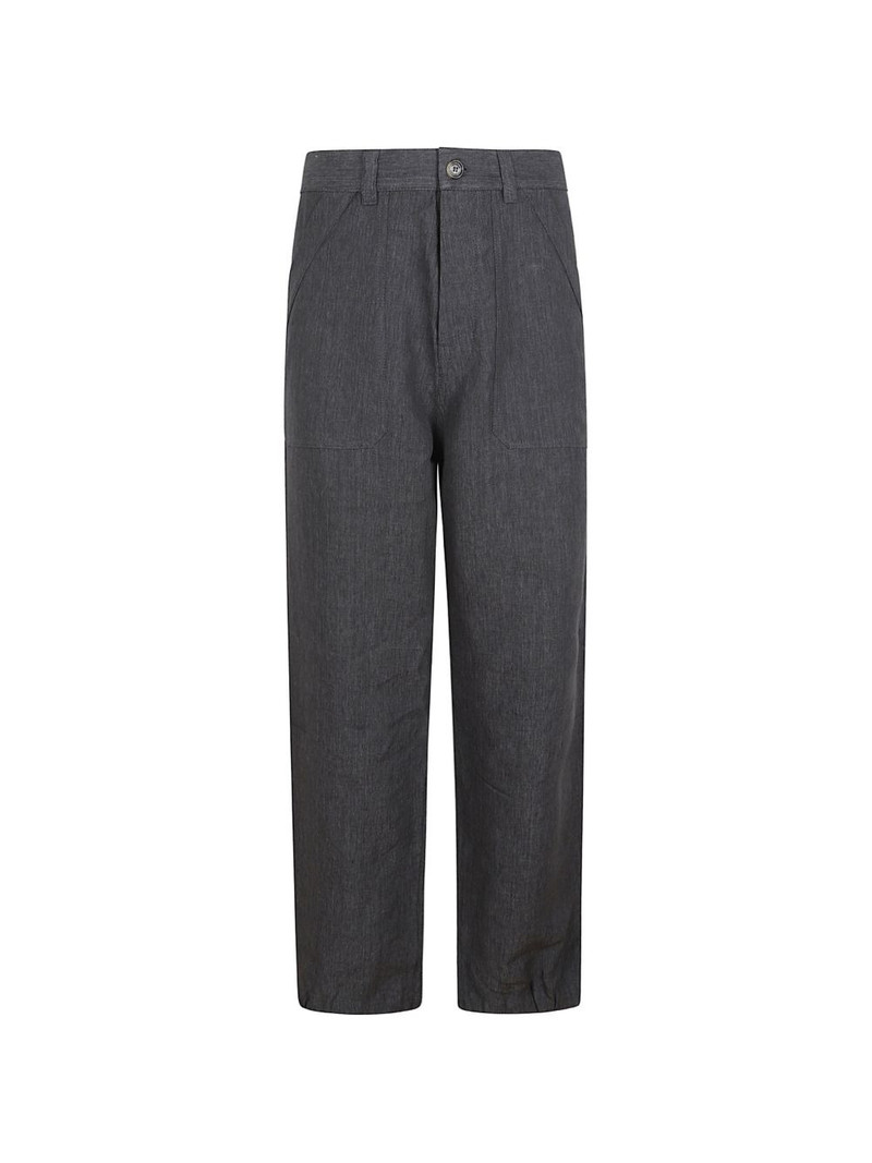 slub-texture patch-pocket trousers 1