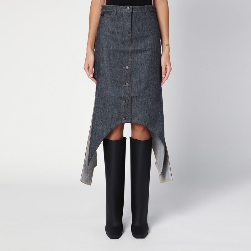 Courreges Courrèges Dark grey denim skirt - 1