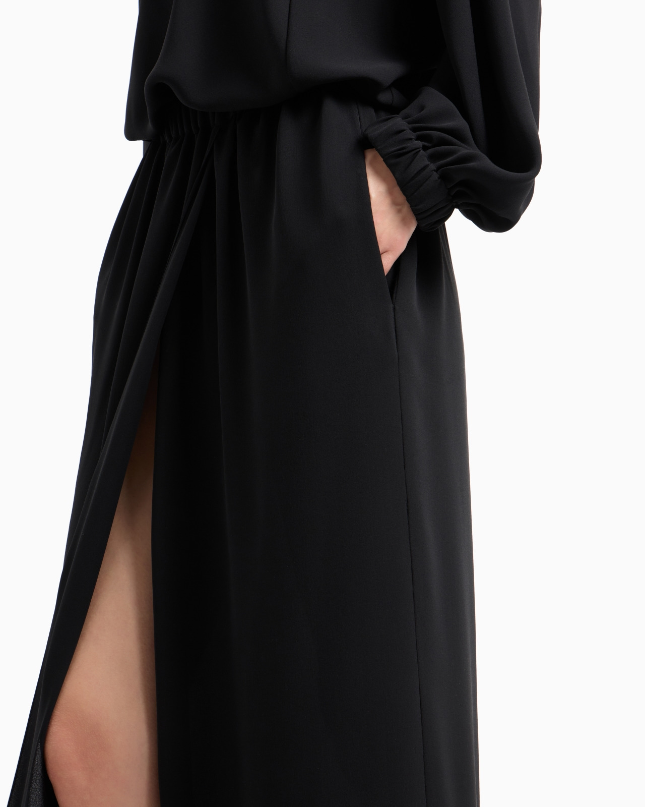 LONG TRIPLE SILK GEORGETTE DRESS - 6