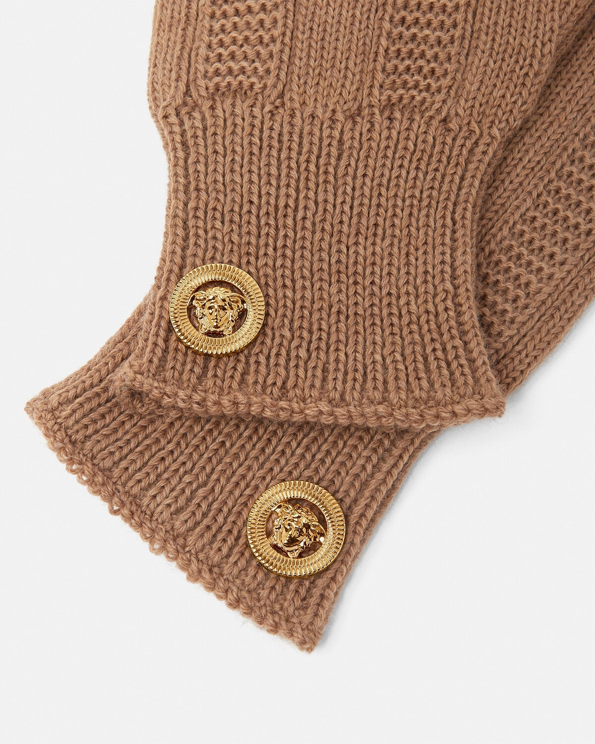 Medusa Ribbed Knit Gloves - 2