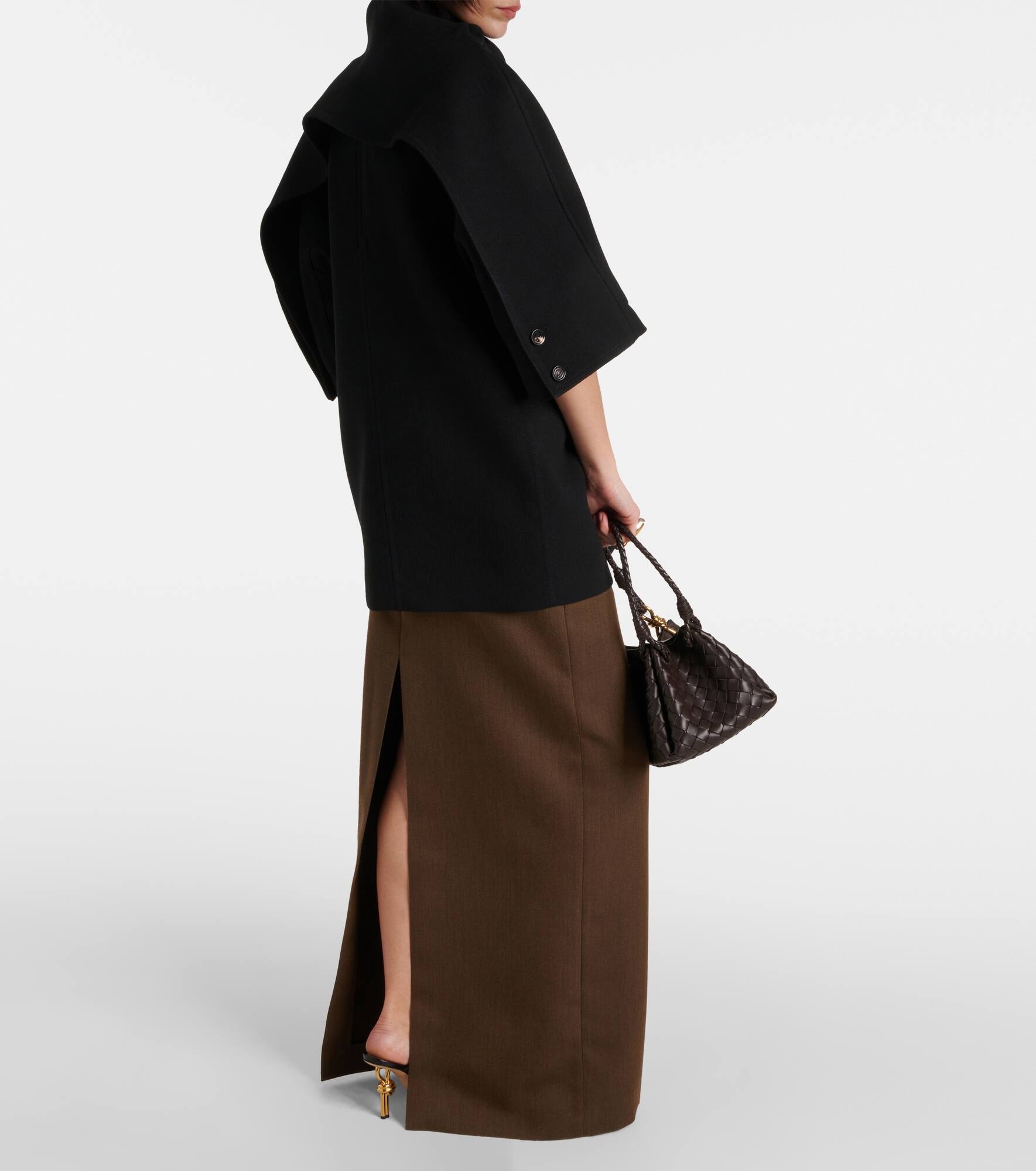 Draped virgin wool crêpe top - 3