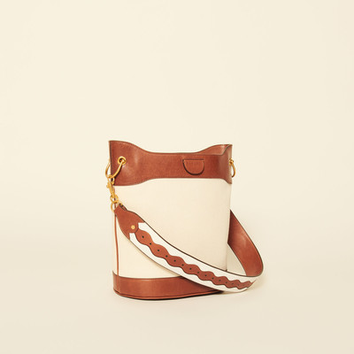 Sandro City bag in leather and canvas outlook