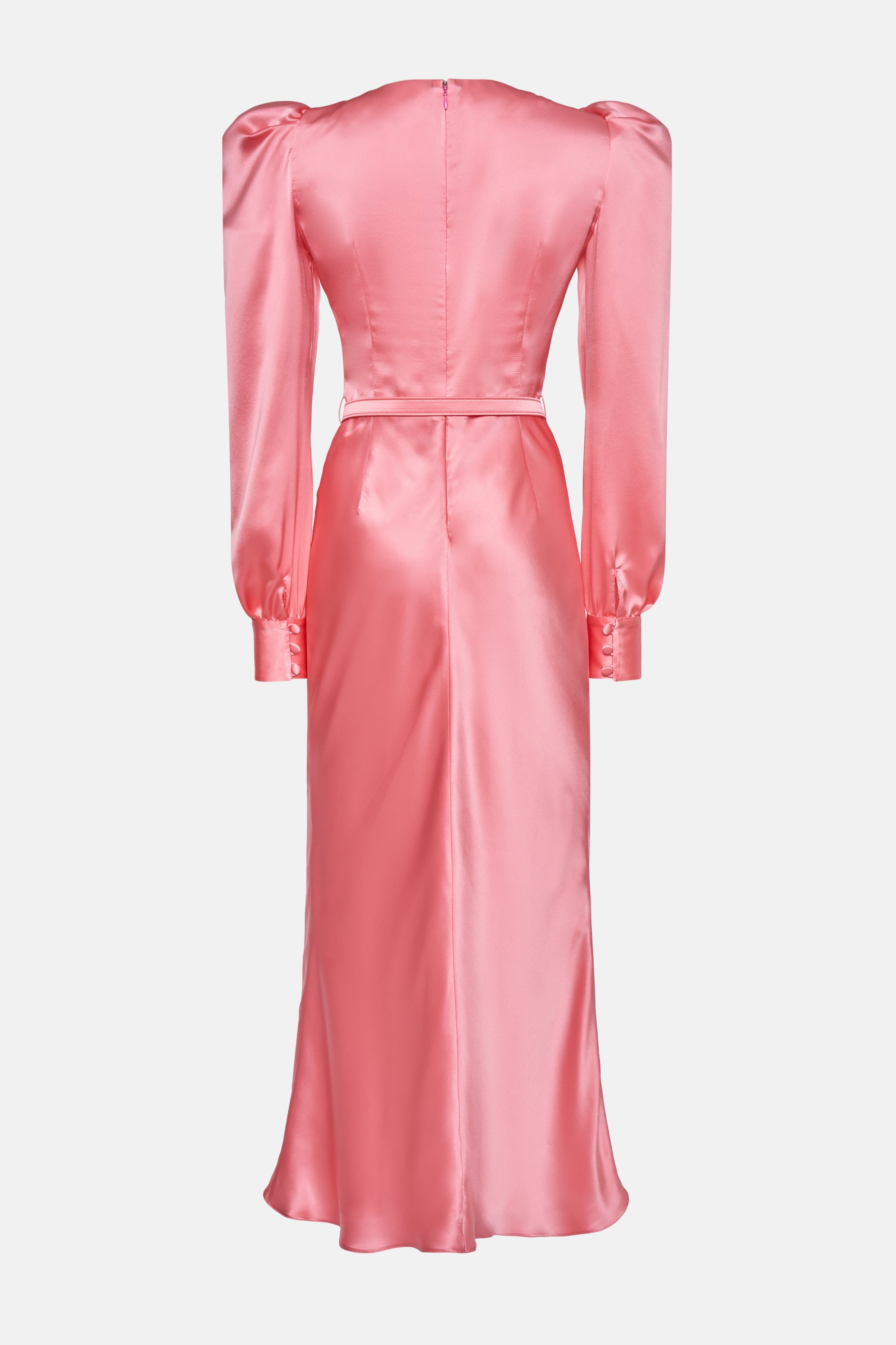 SATIN DRESS WITH BELT - 2
