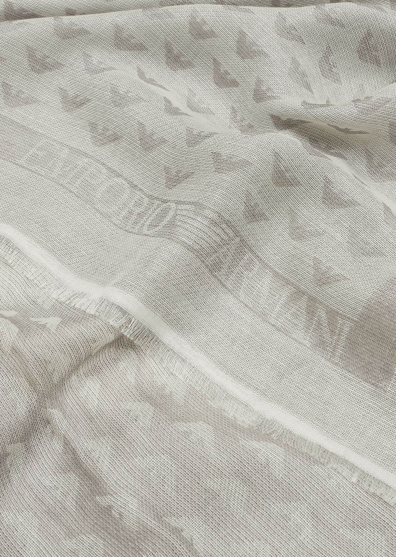 Virgin wool-blend foulard with all-over micro eagles - 2
