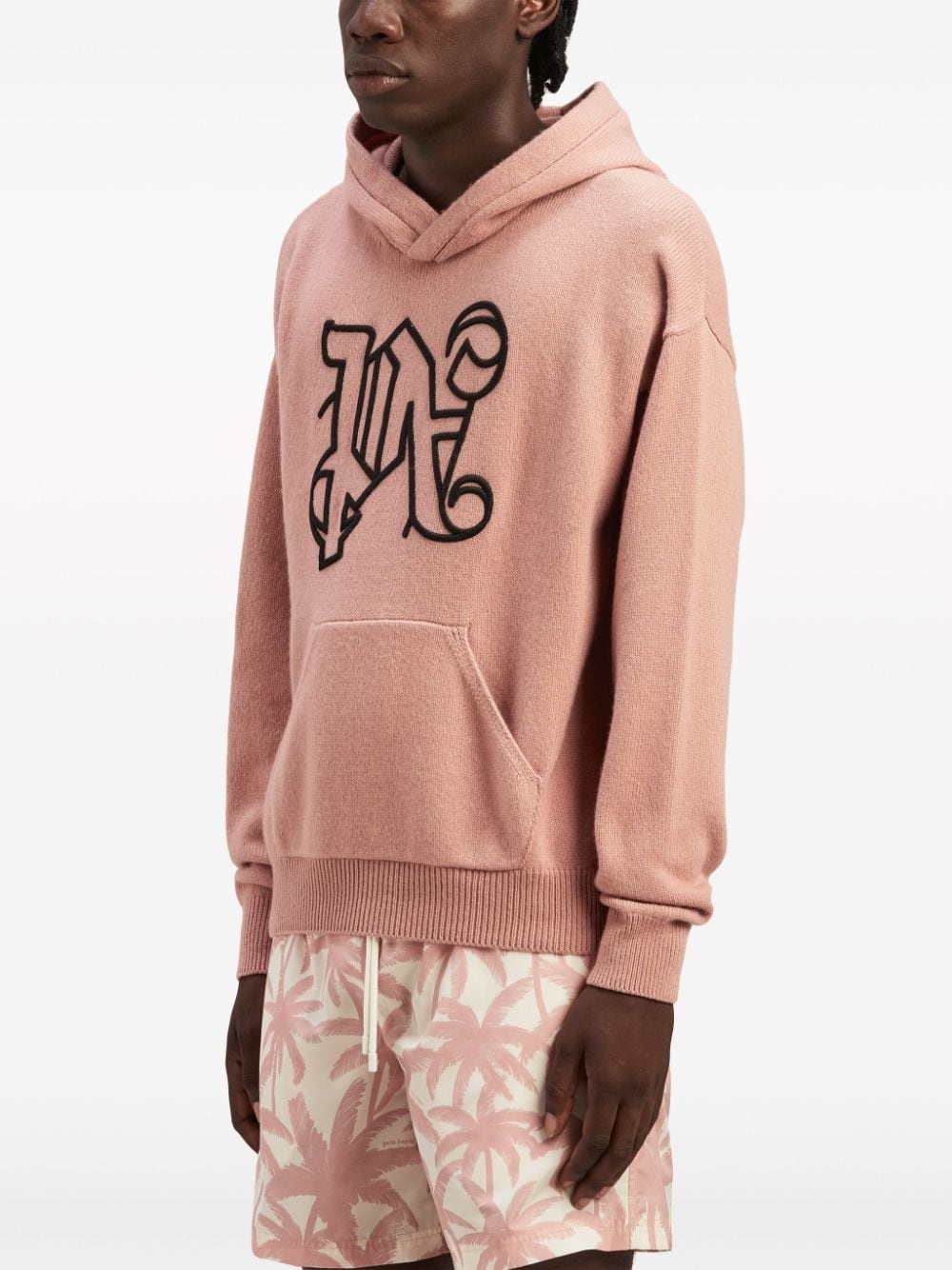 logo-embroidered drop-shoulder hoodie - 4