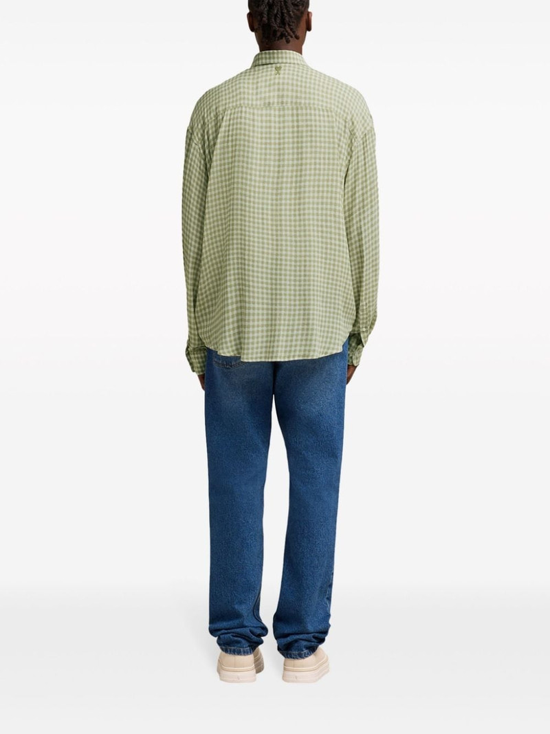 Ami de Coeur-embroidery gingham-print shirt 4