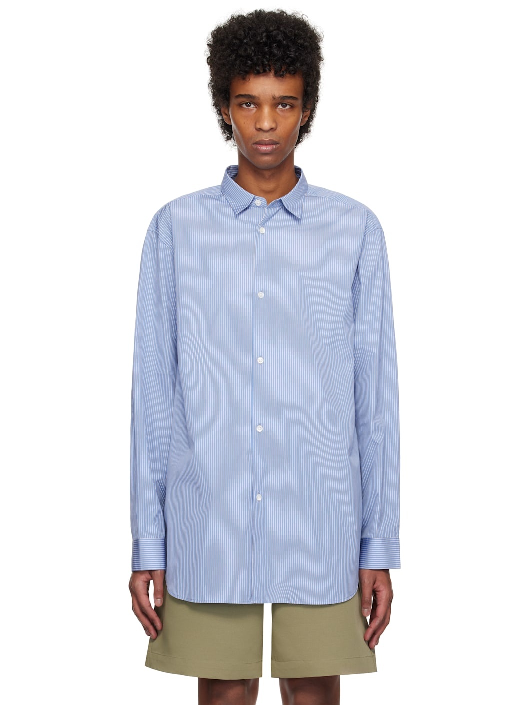 Blue Relaxed Long Sleeve Shirt - 1