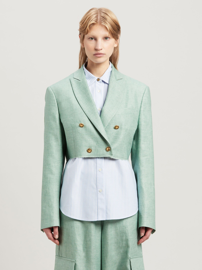 Cropped Linen Blazer 3