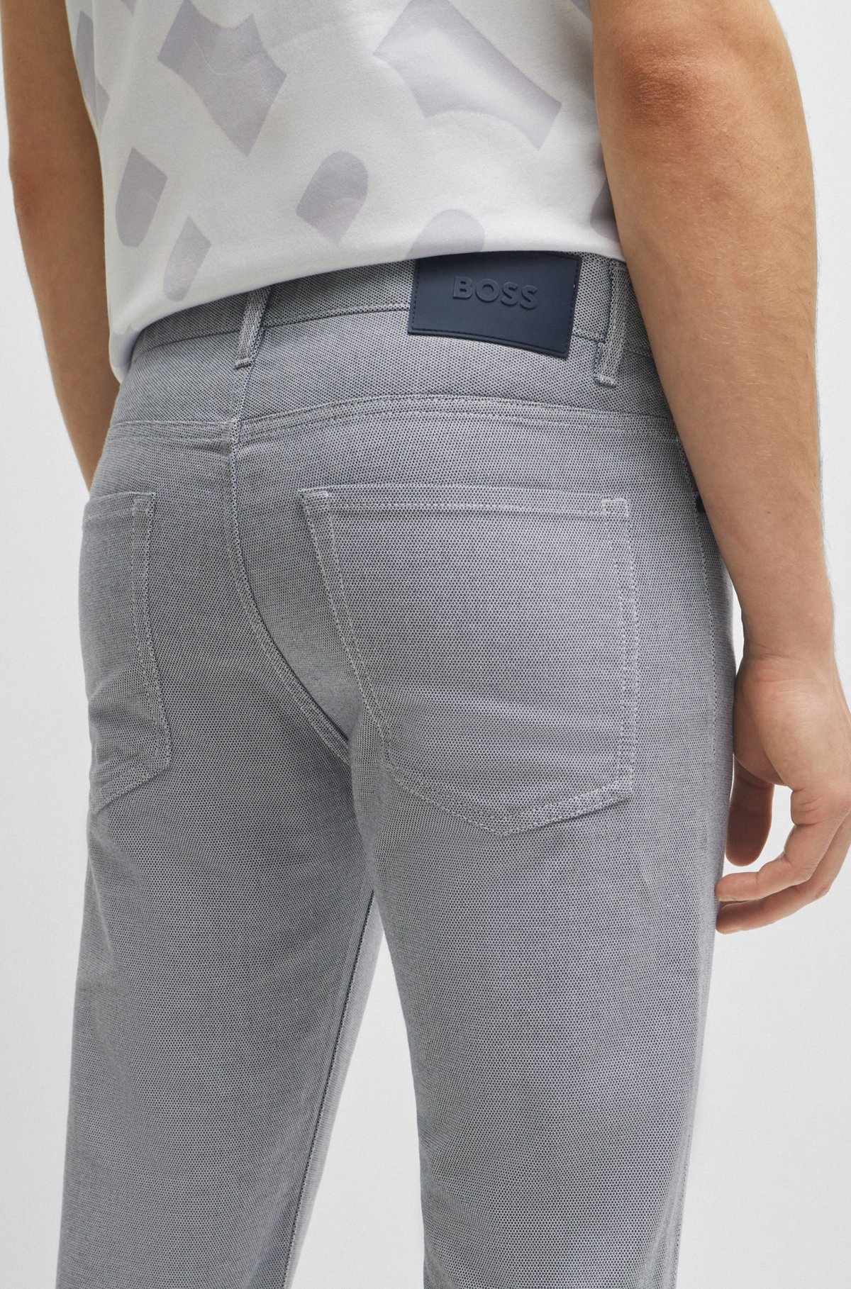 SLIM-FIT JEANS IN TWO-TONE STRETCH DENIM - 5