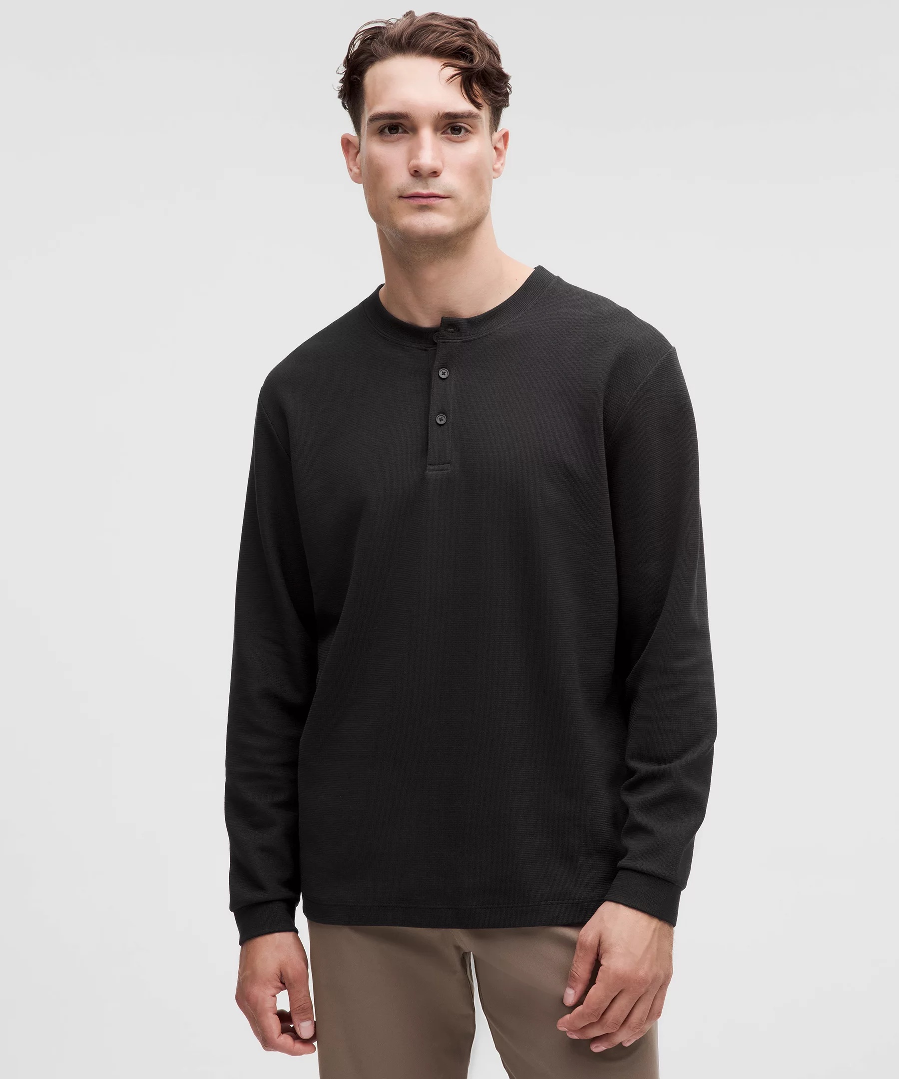 Heavyweight Cotton Textured Henley - 1