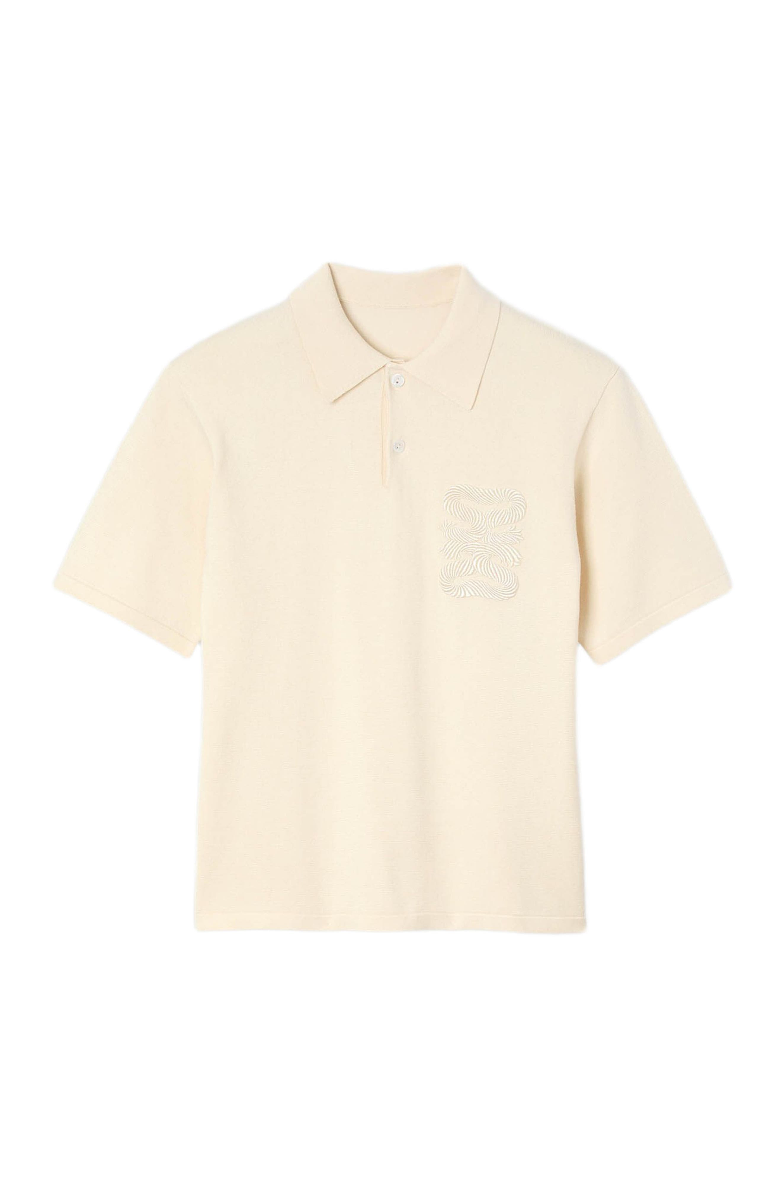 SANDRO Polo with rope embroidery in Butter Cream at Nordstrom - 5