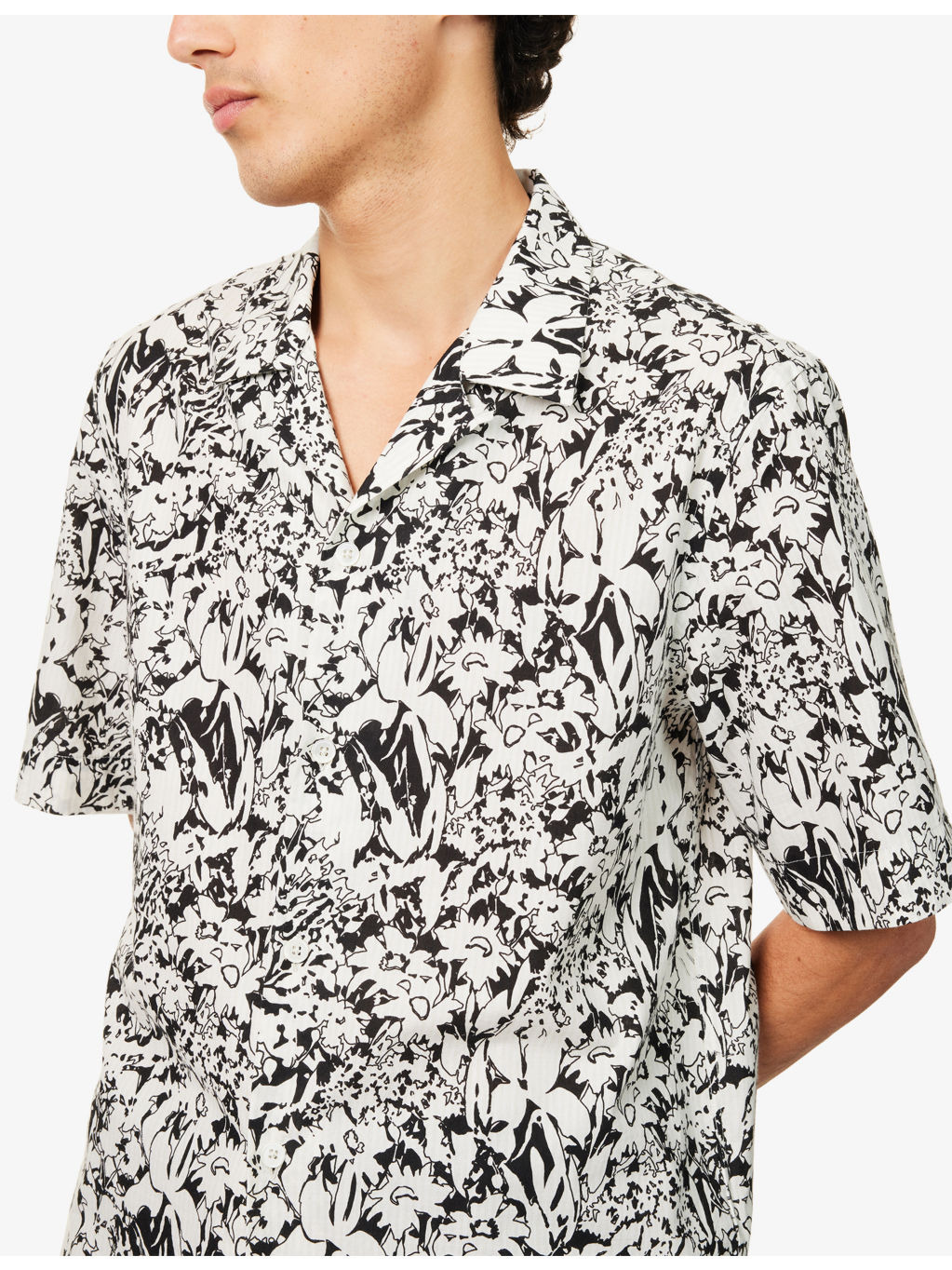 Graphic-Print Regular-Fit Cotton Shirt - 5
