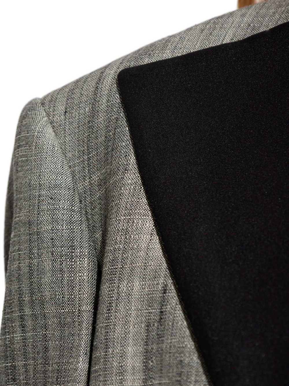 satin-lapel checked jacket - 5