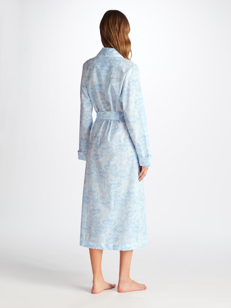 Women's Long Dressing Gown Ledbury 77 Cotton Batiste White - 4
