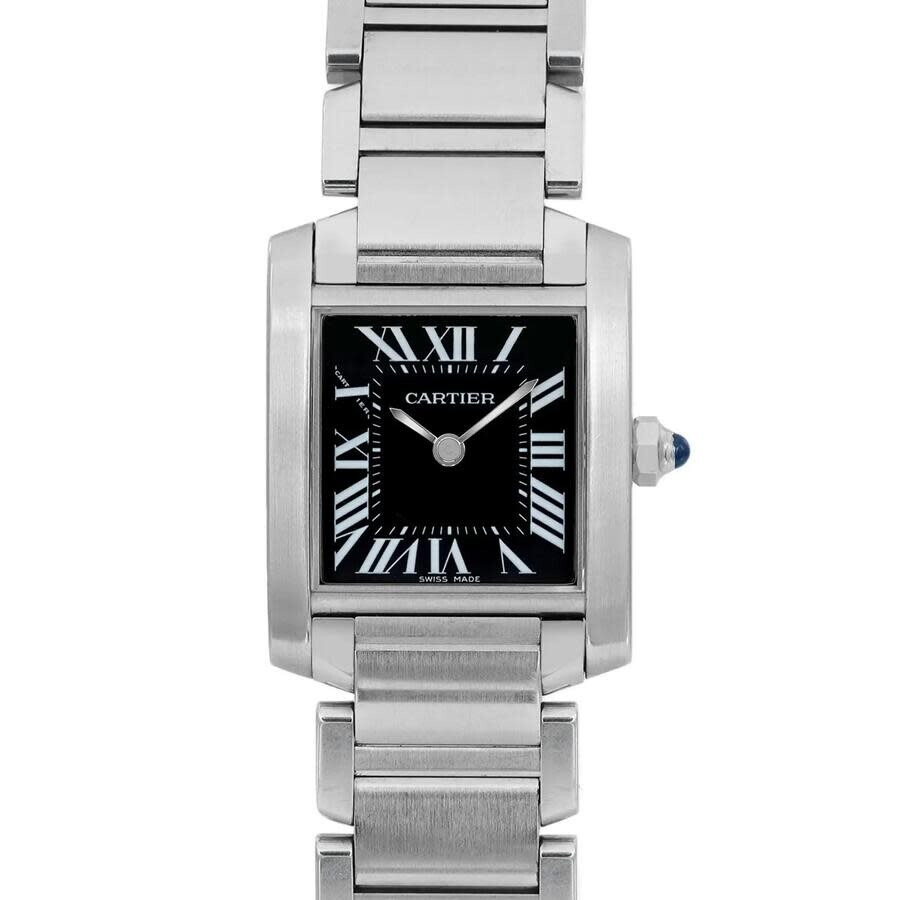 Pre-owned Cartier Tank Francaise Quartz Black Dial Ladies Watch W51026Q3 - 2