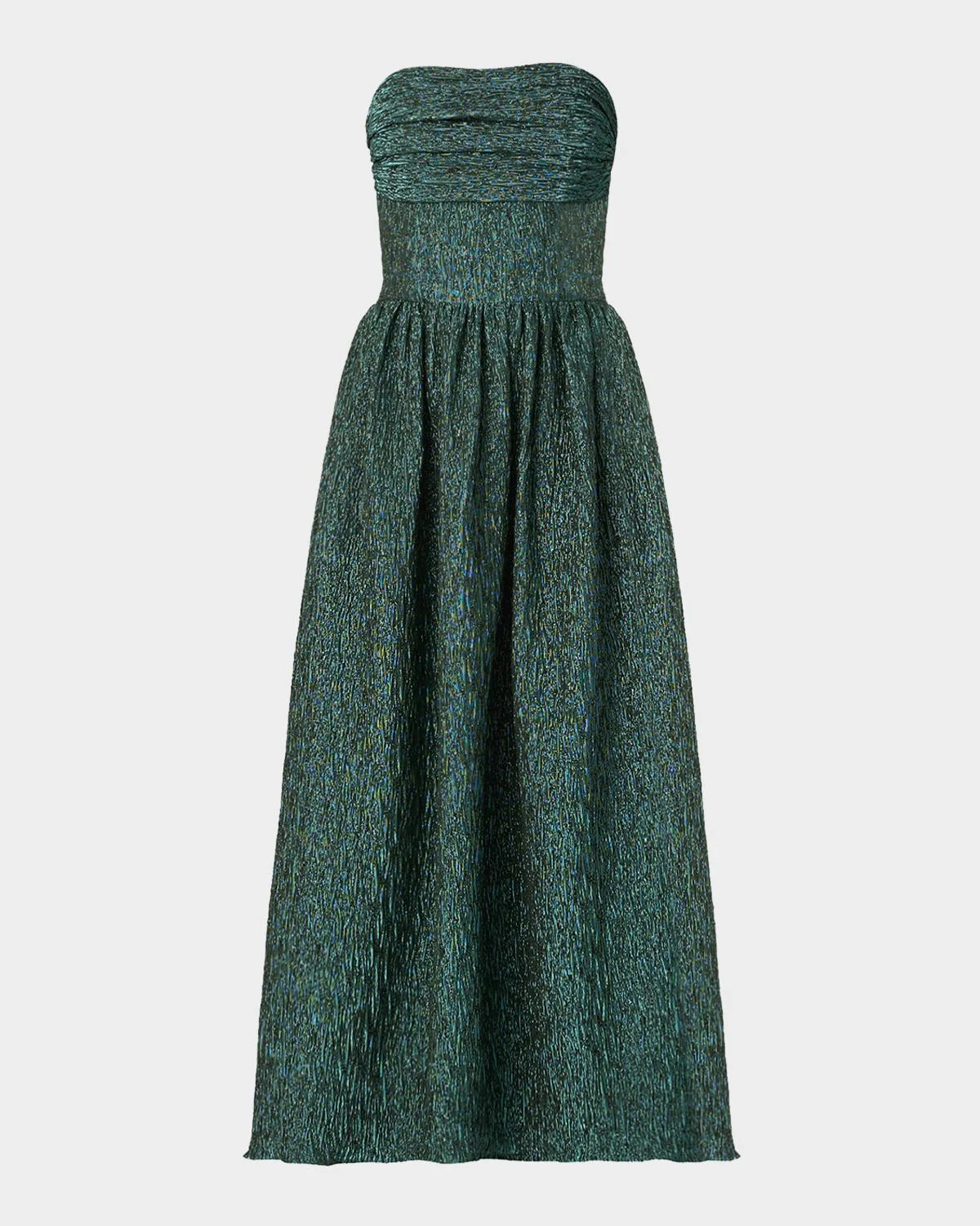 Lilla Strapless Metallic Jacquard Maxi Dress - 1