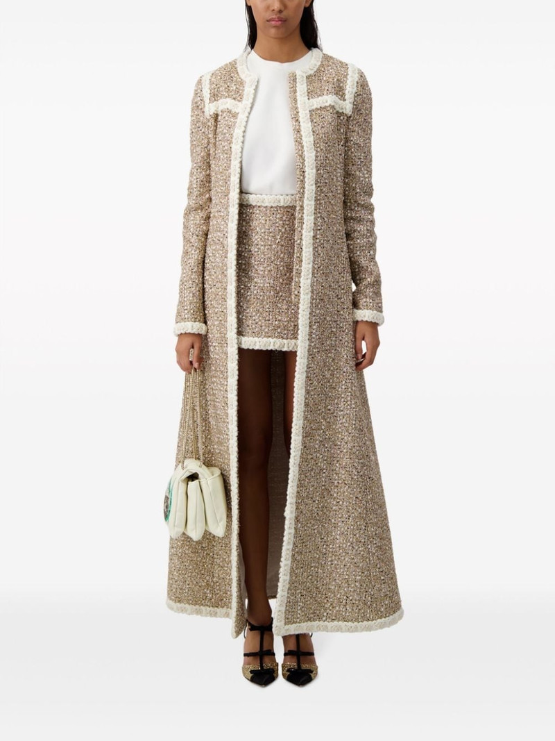 GIAMBATTISTA VALLI braided-trim tweed coat outlook