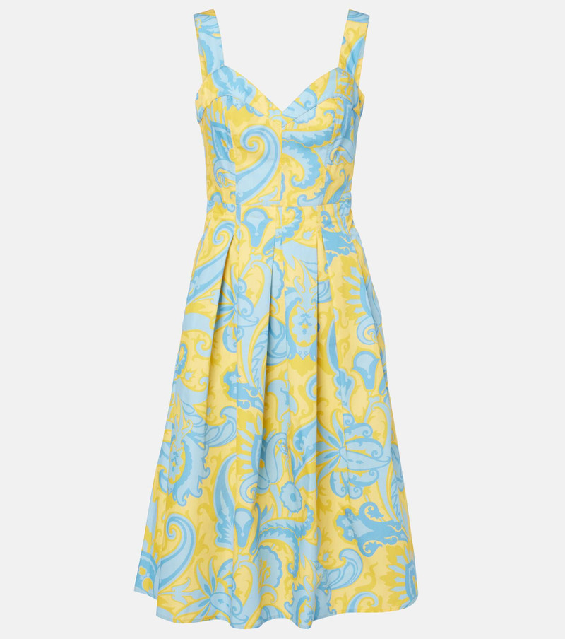 printed cotton midi dress - 1