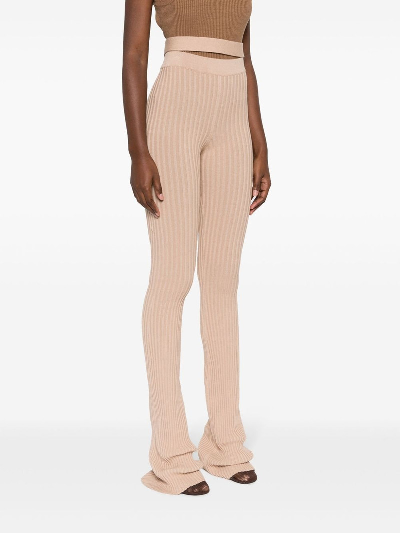 ribbed-knit flared trousers 3