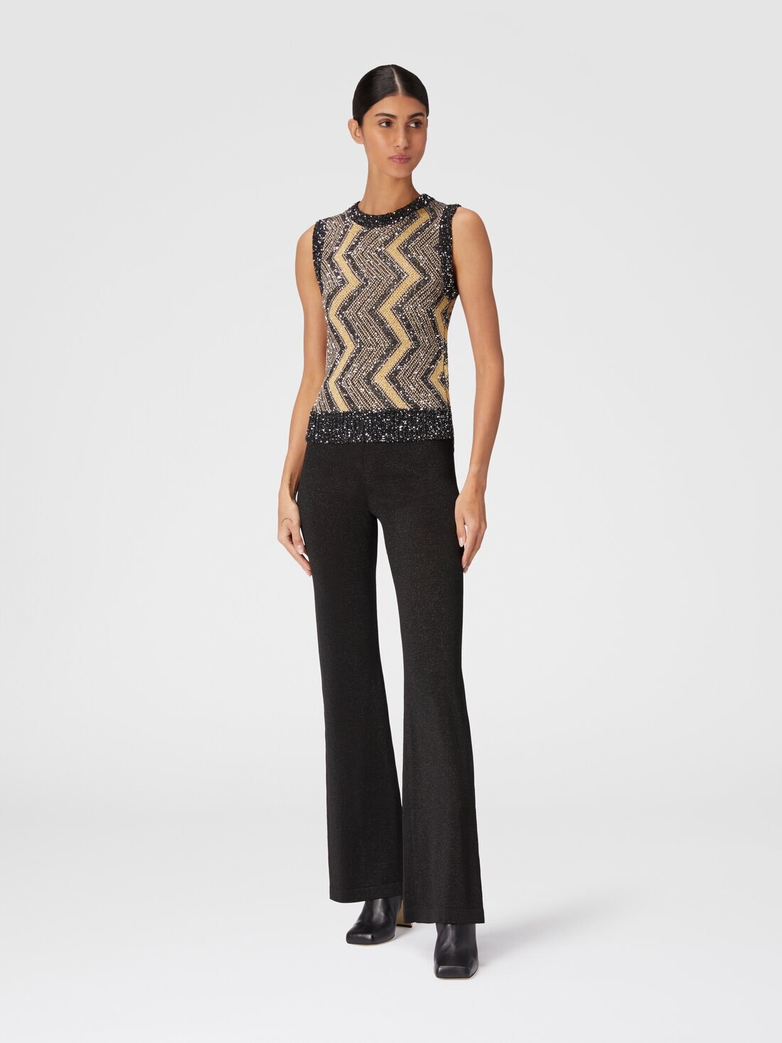 Vest with macro zig zag and sequins - 2