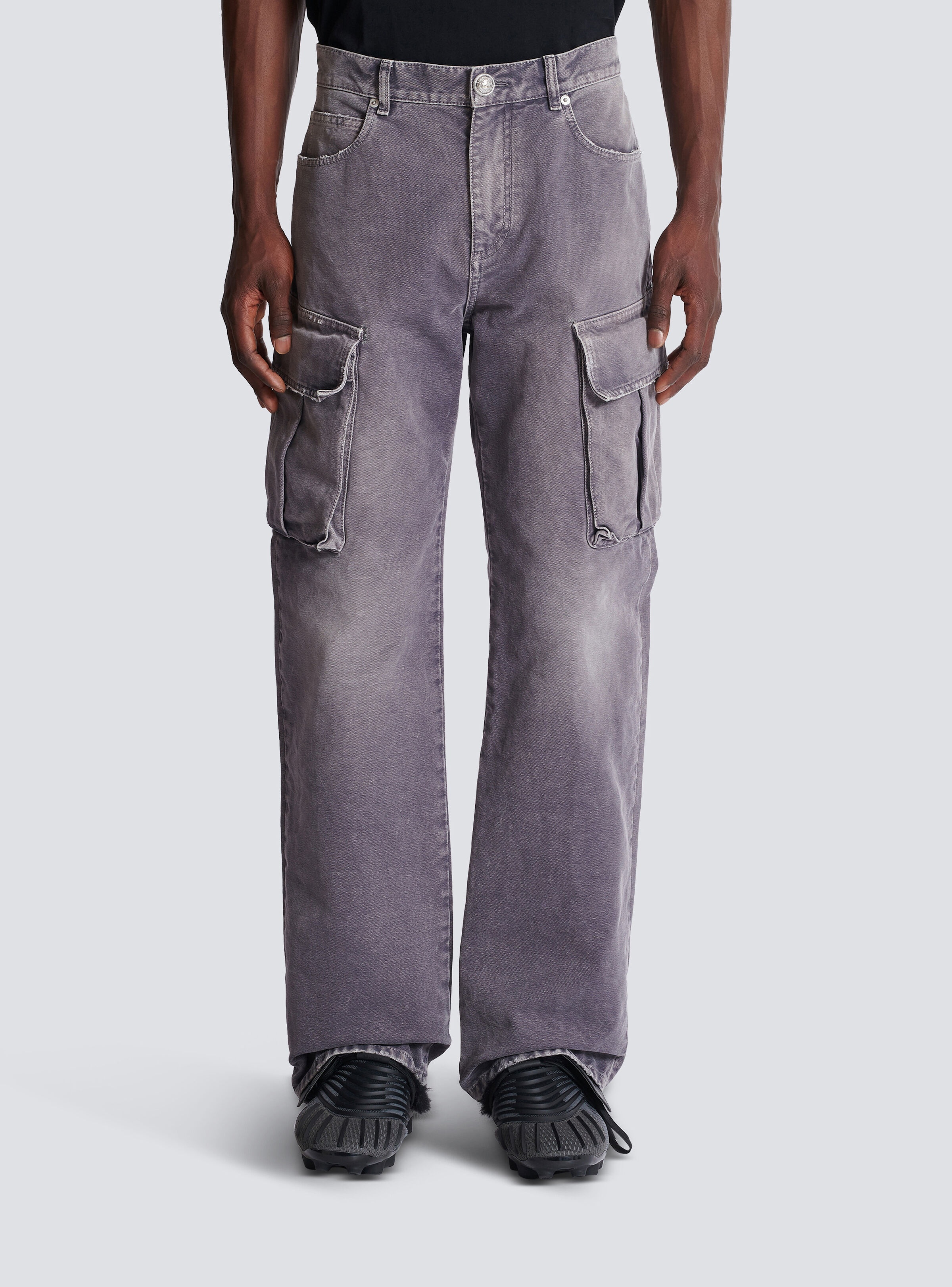 Denim loose-fit cargo jeans - 5