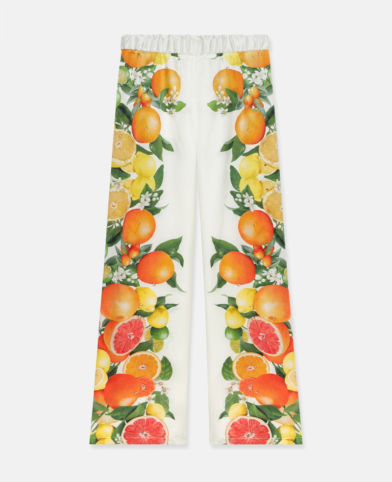 Lemon Print Silk Trousers 1