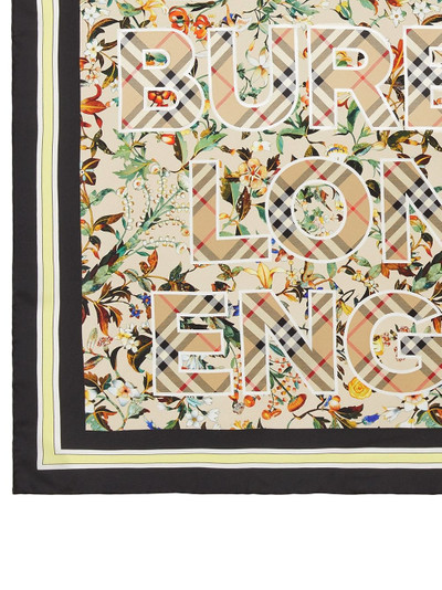 Burberry montage-print silk square scarf outlook