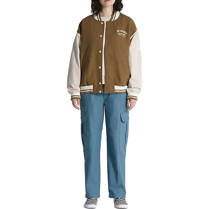 (WMNS) Vans Music Lovers Club Bomber Jacket 'Brown Beige' VN0007580E0 - 3