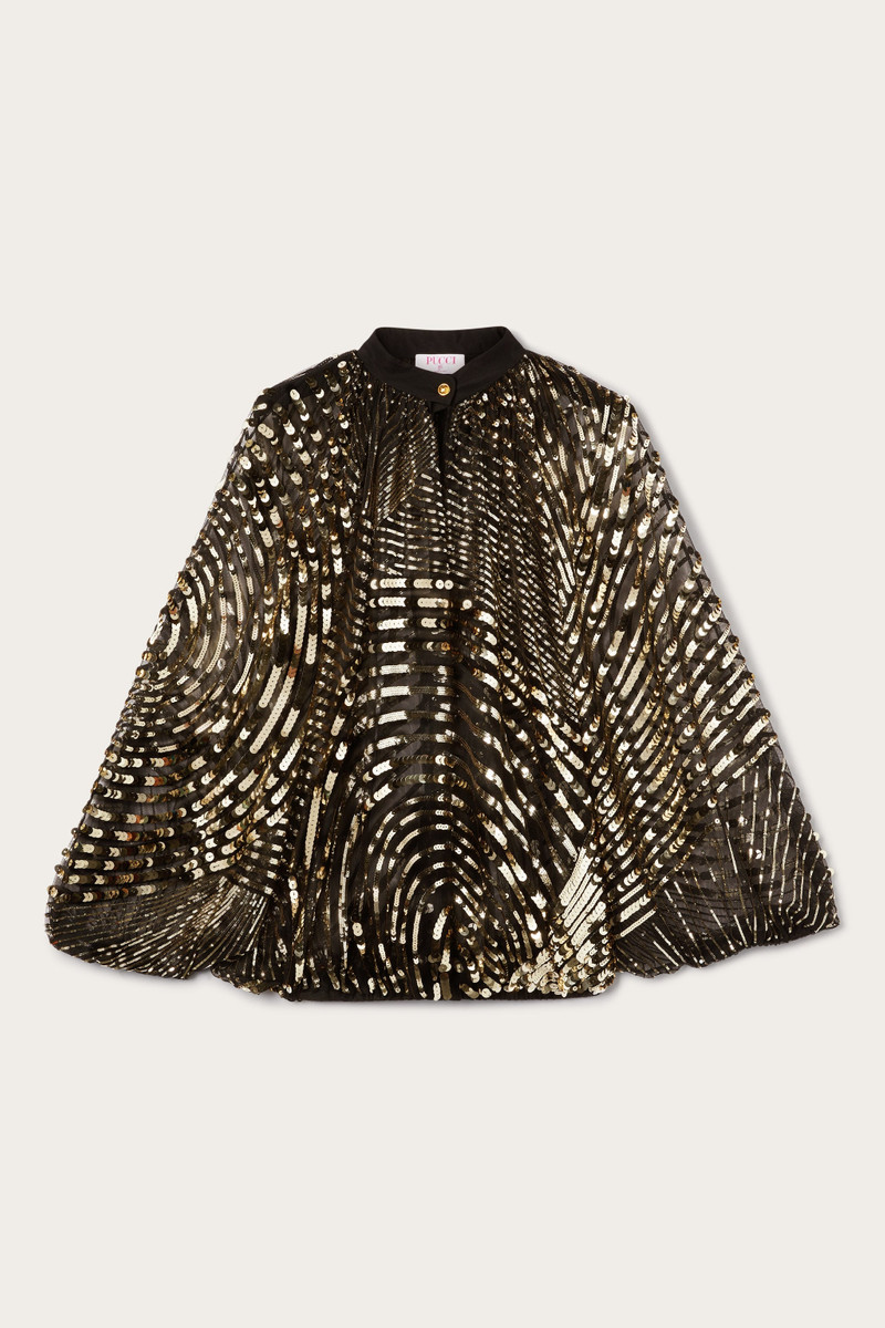IRIDE PRINT EMBROIDERED TULLE BLOUSE 1