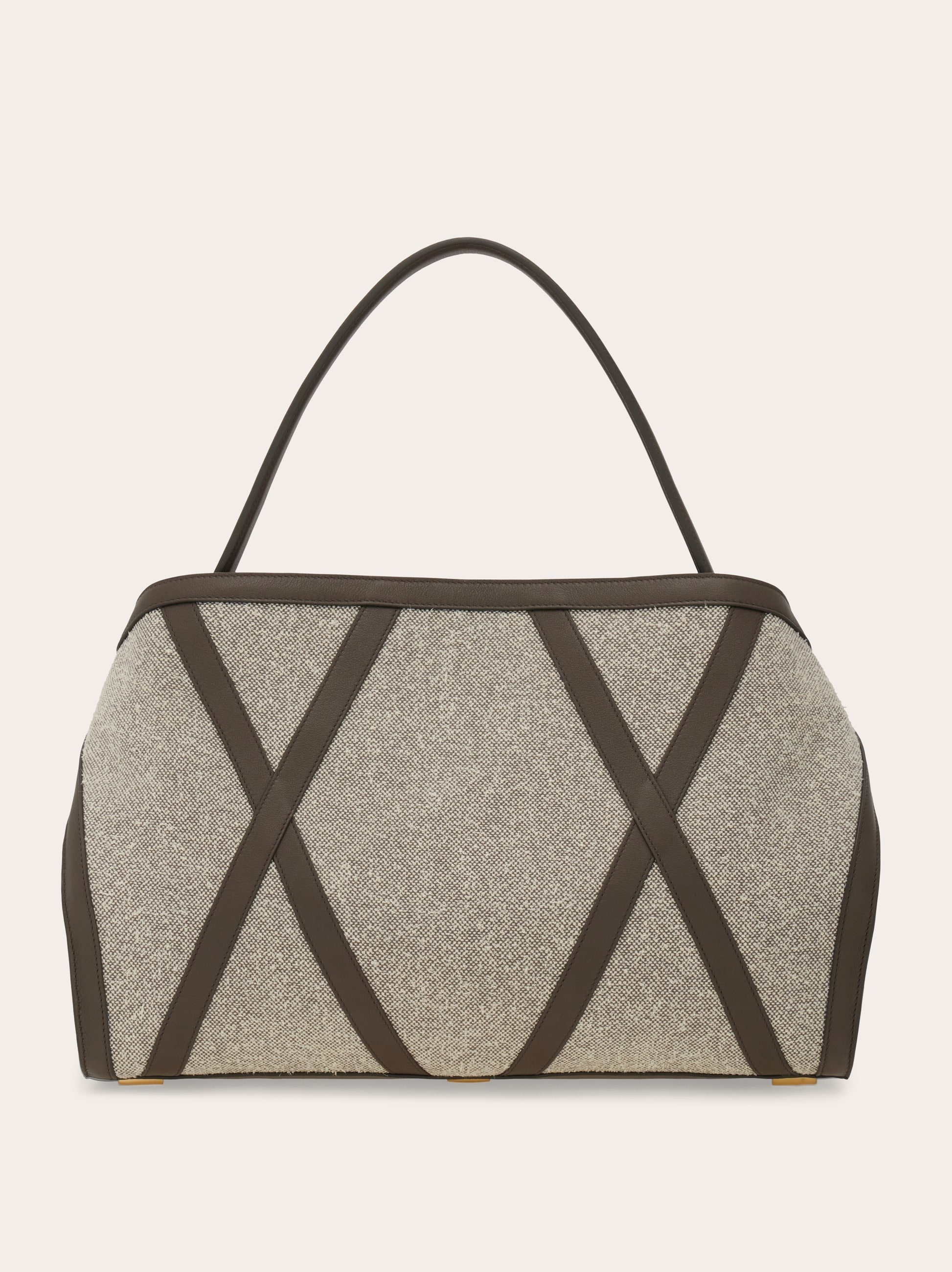 Hug soft shoulder bag  with leather trims (L) - 5