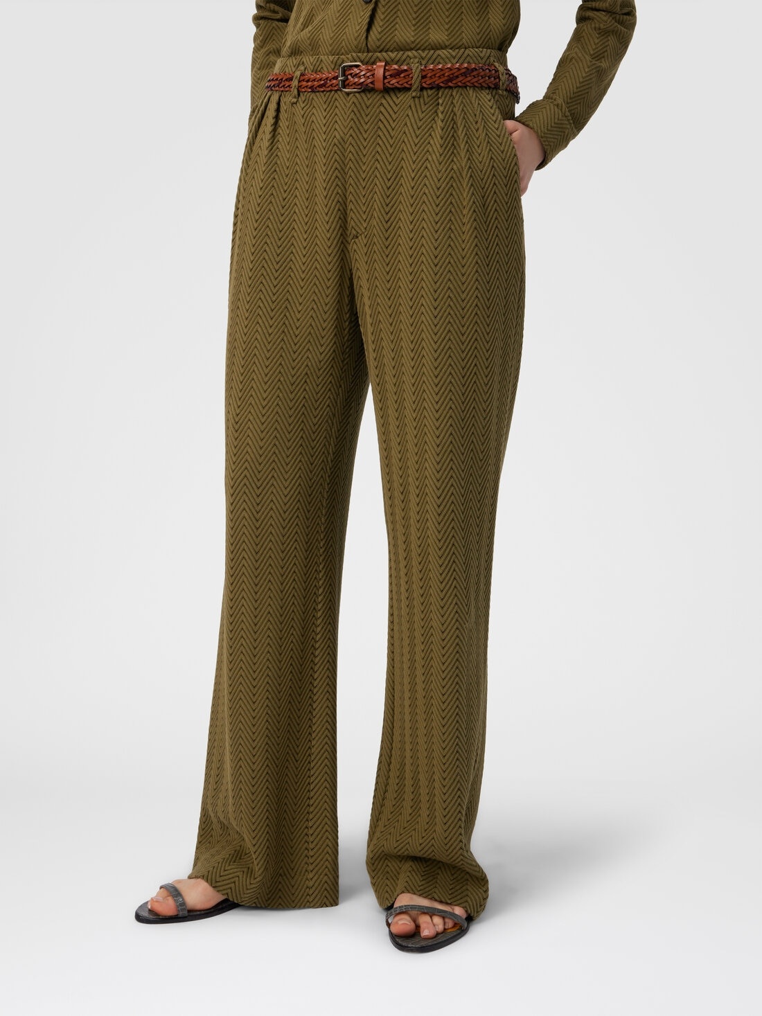 Tailored Pants with Zigzag Pattern - 4