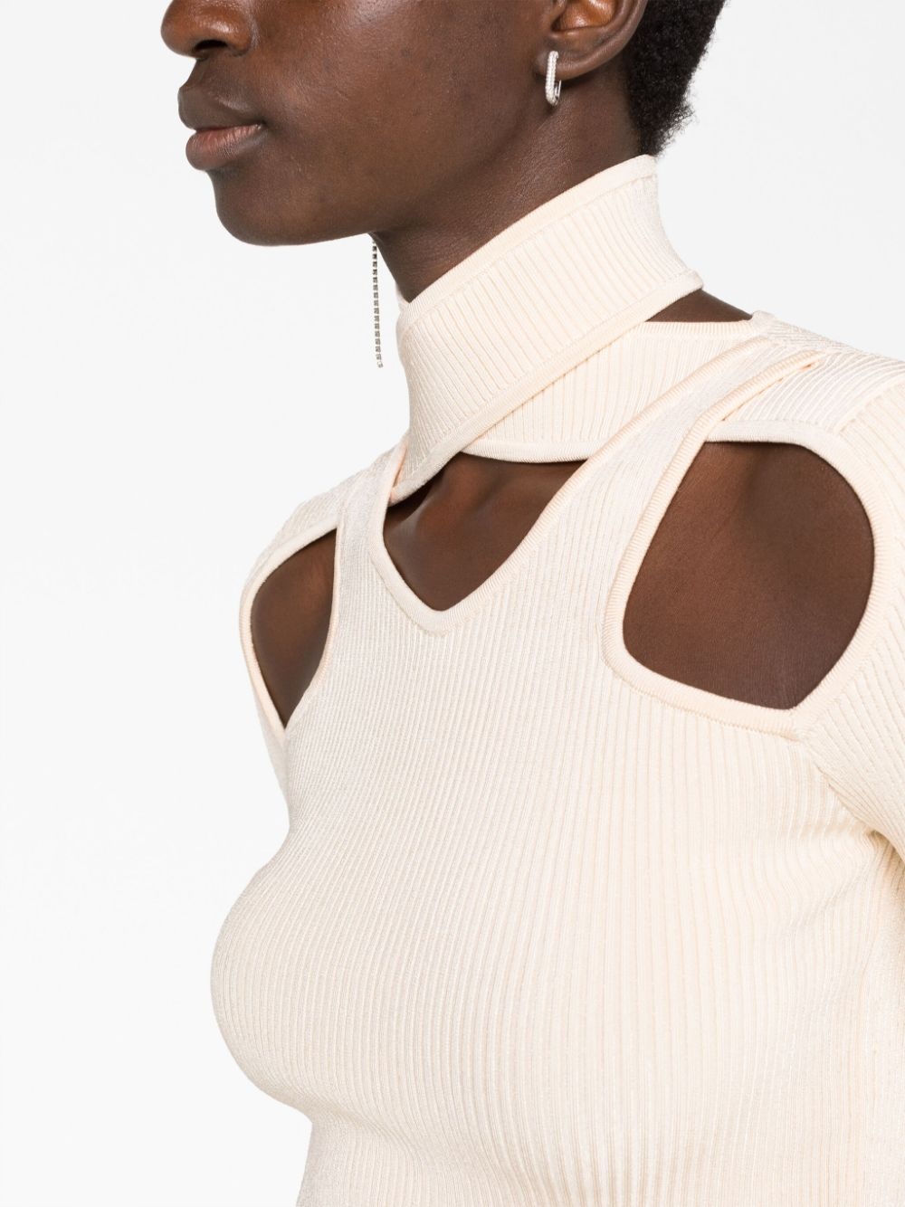 cut-out detail knitted top - 5