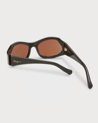 FERRAGAMO Men's SF1078S Runway Wrap Sunglasses outlook