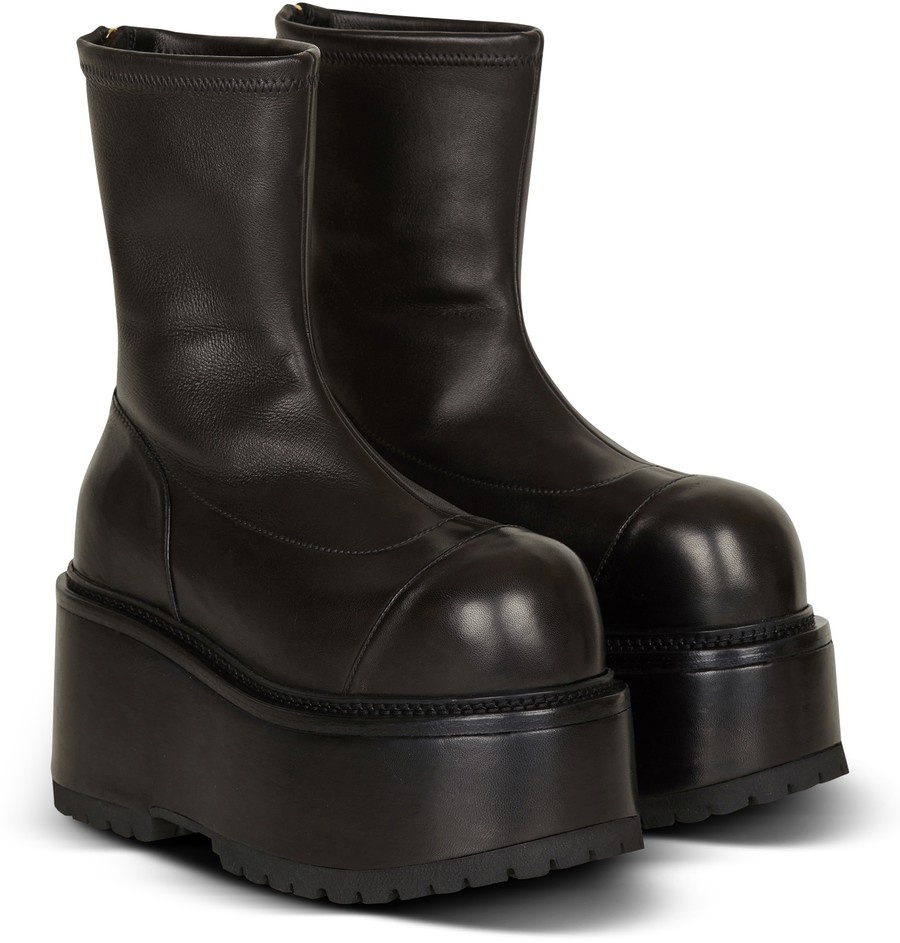 Platform boots in lambskin stretch leather - 2