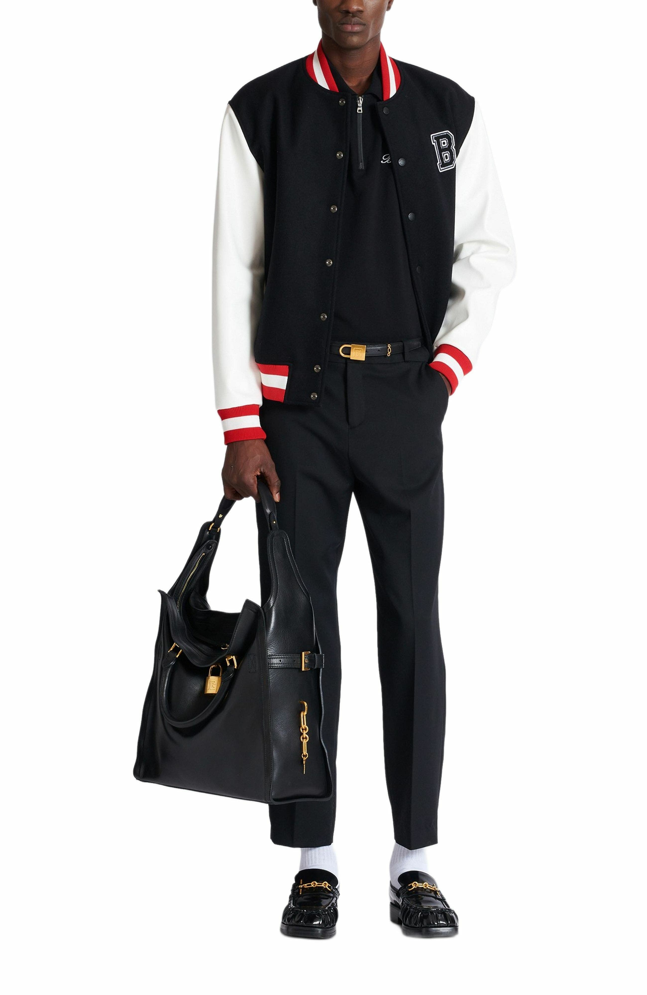 Balmain Short-sleeved polo shirt with embroidery in Black at Nordstrom - 3