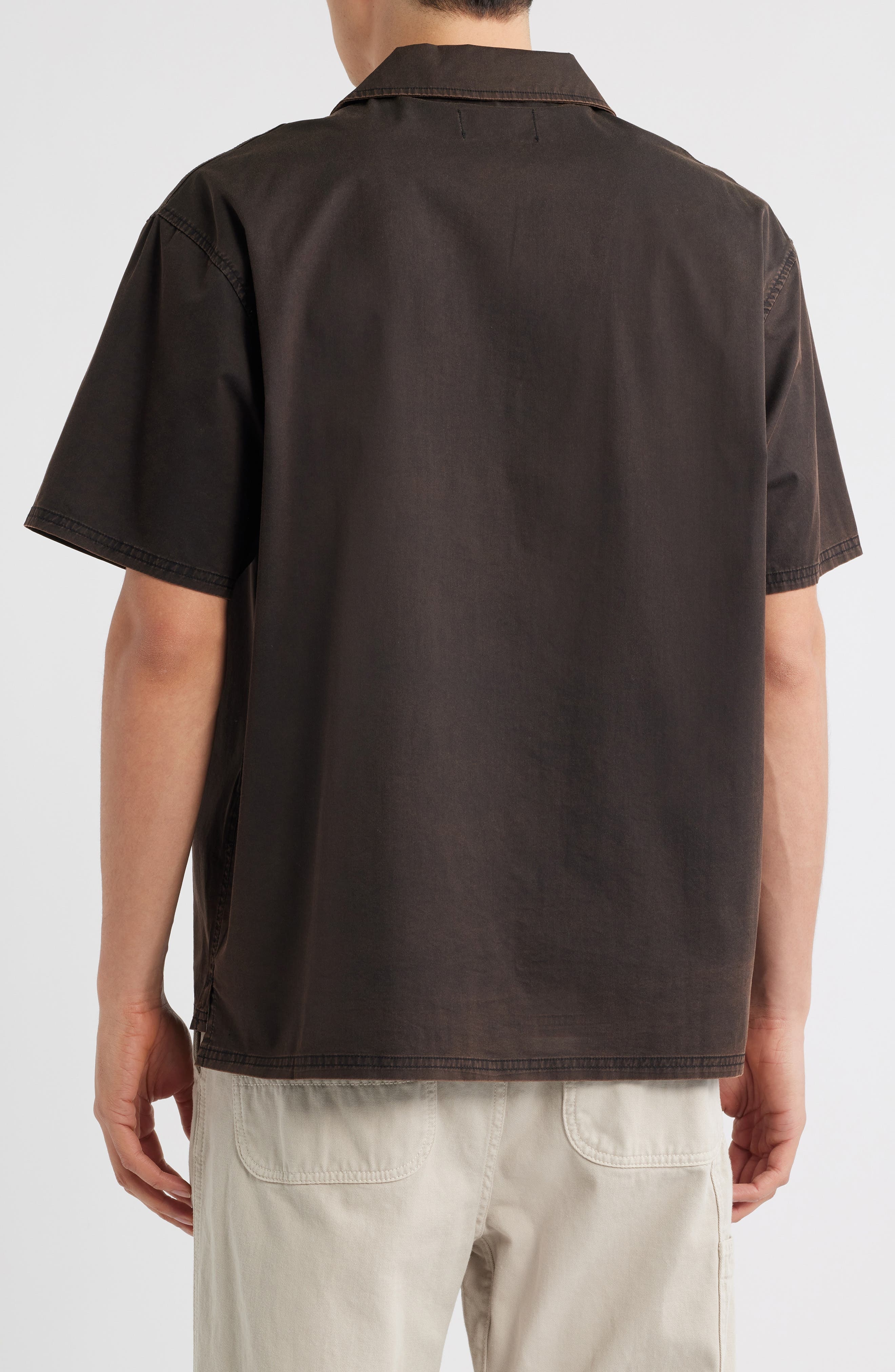 Represent Script Embroidery Camp Shirt in Jet Black at Nordstrom - 3