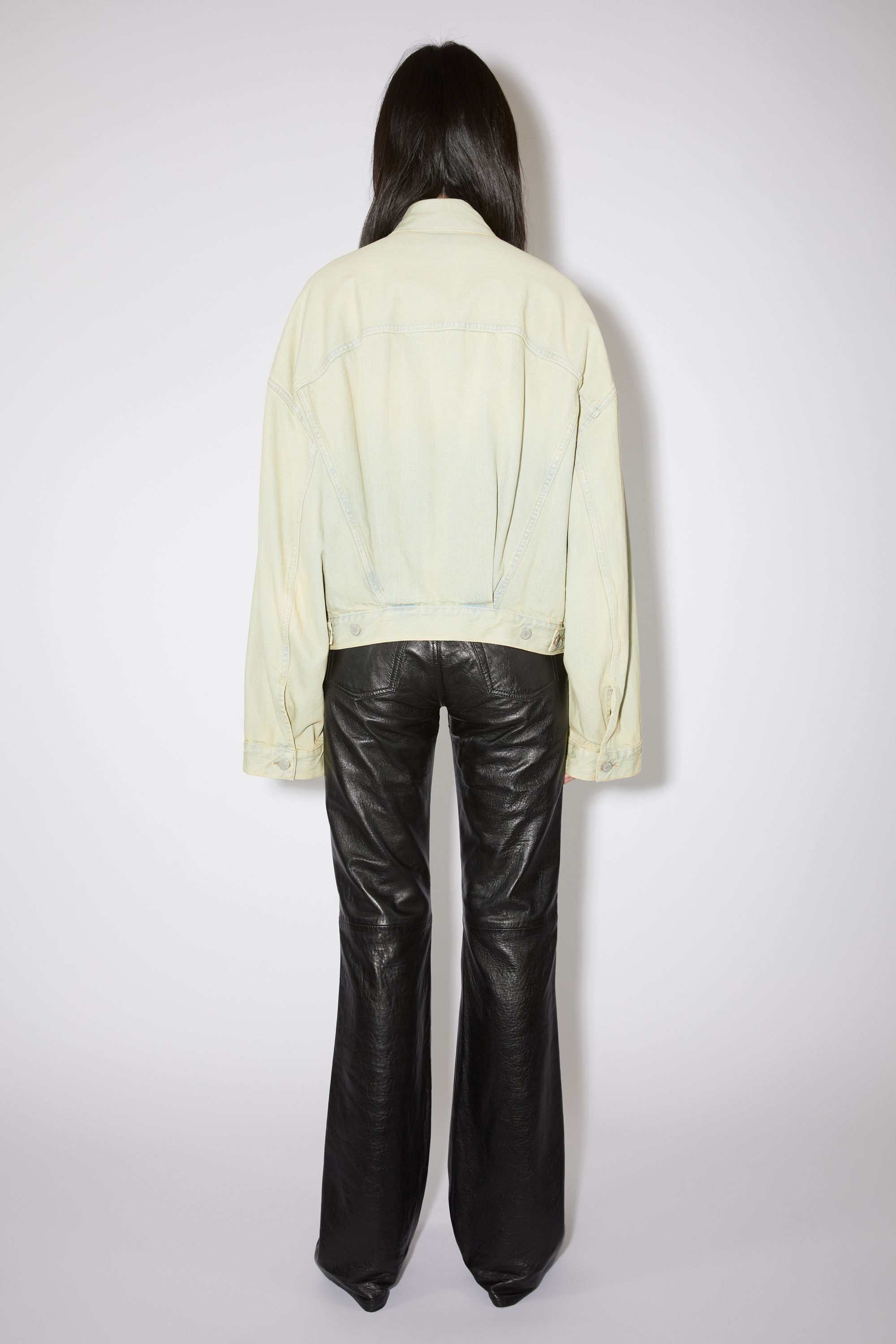 Oversized denim jacket - Morris cropped - Pale yellow/pale blue - 3