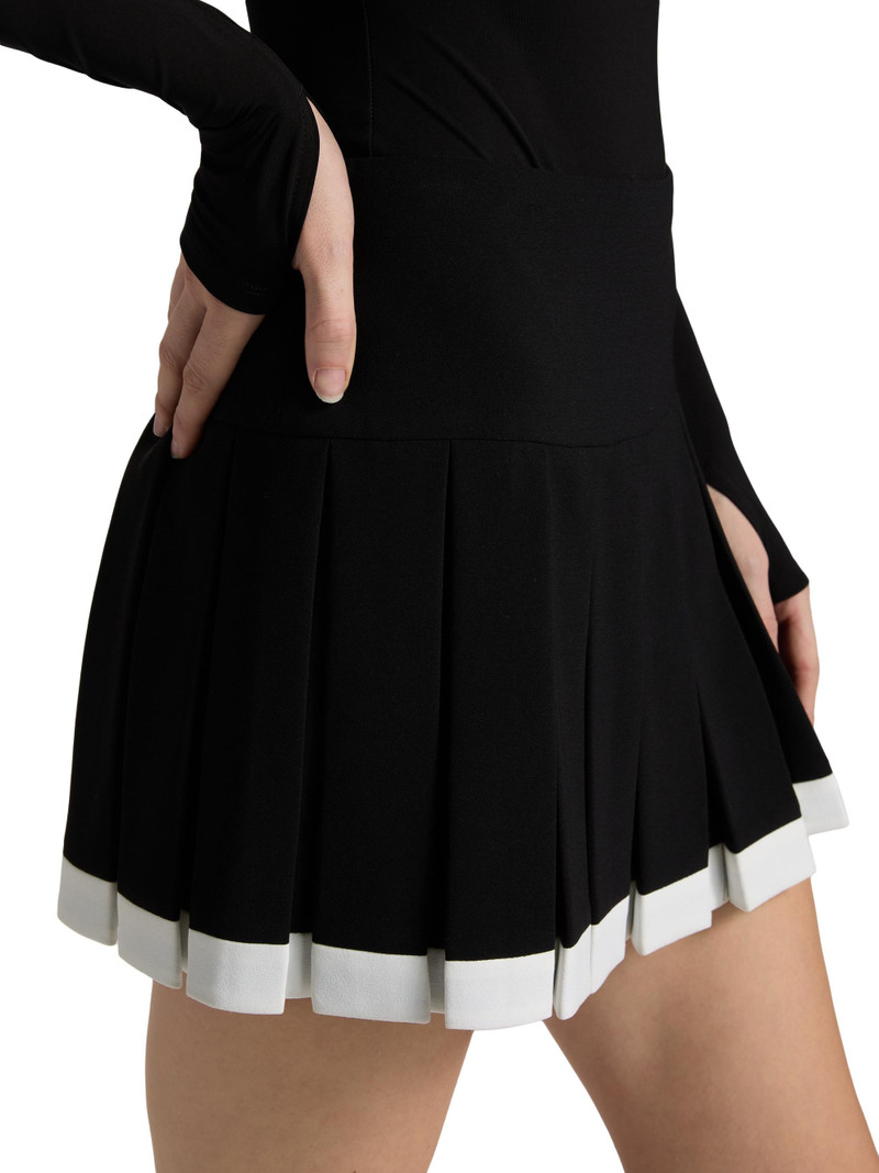 Women's Emilie Box Pleated Miniskirt - Black Off White 6