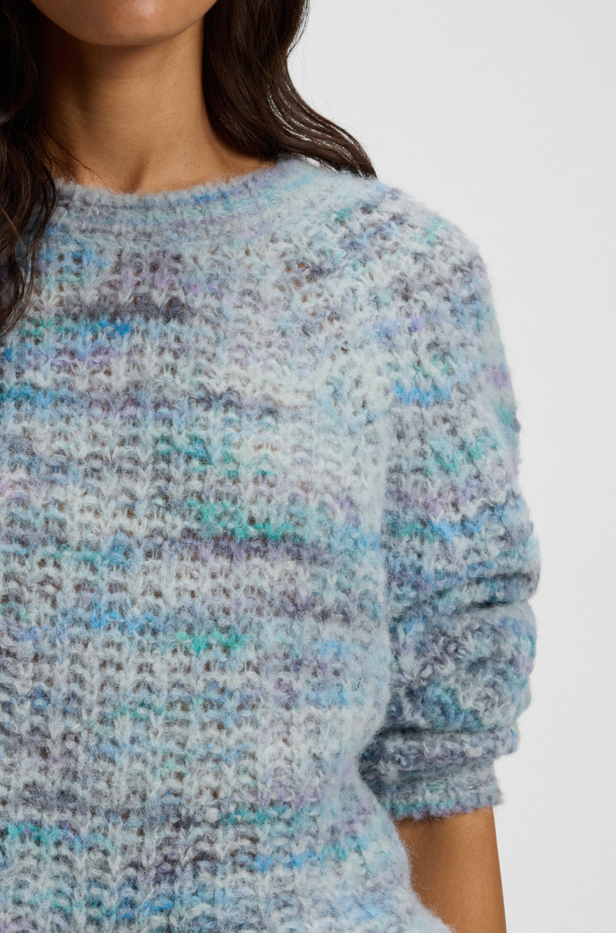 ALPACA-BLEND RELAXED-FIT SWEATER WITH MULTICOLORED YARNS - 5