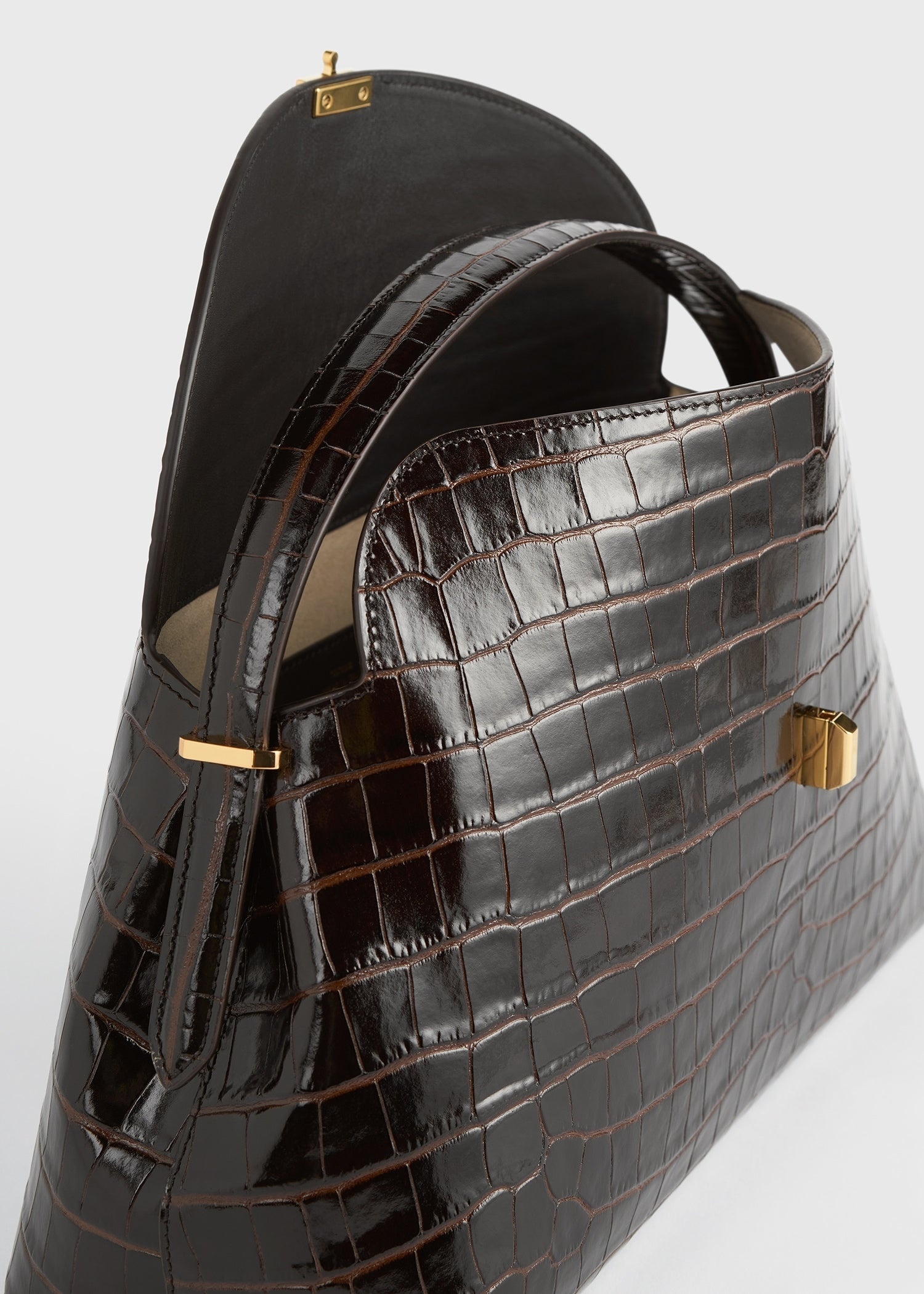 T-Lock top handle dark brown croco - 6