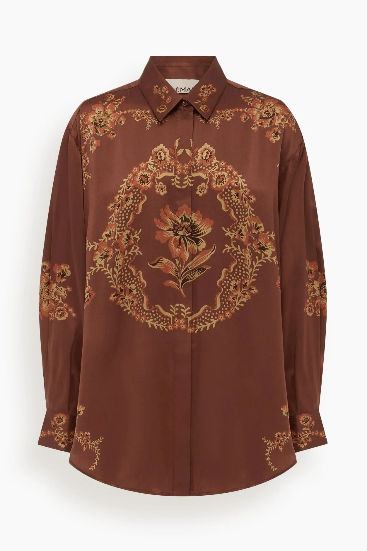 Seraphina Silk Shirt in Burgundy - 1