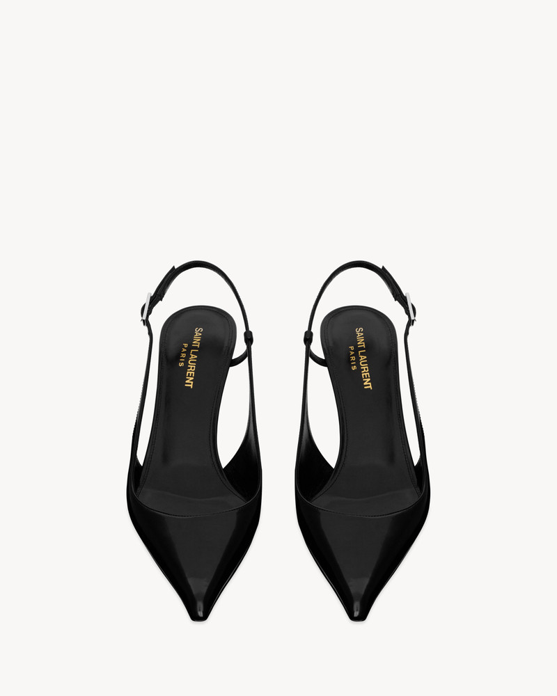 SAINT LAURENT vendome slingback pumps in glazed leather outlook