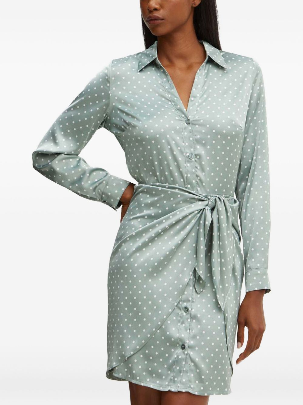 polka-dot tie mini dress - 1